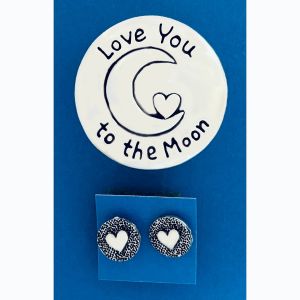 Love to Moon Tiny Box w/stud earrings