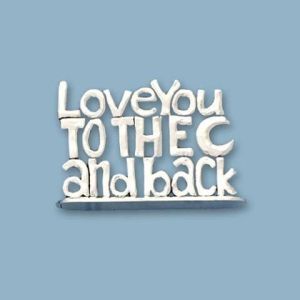 Love to Moon Small Standing Word Plaque (BOXED)