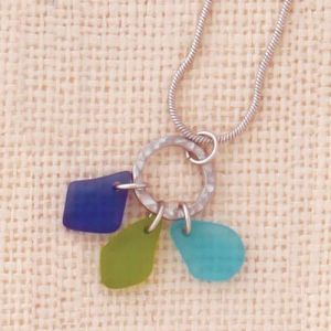 Circle Drop Necklace (Green)