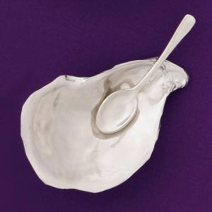 Oyster Shell Salt Cellar w/spoon