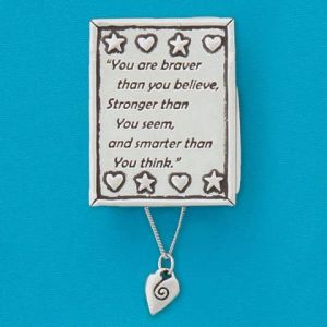 Braver/Stronger Wish Box w/Spiral Heart Necklace
