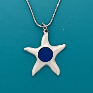 Seastar Seaglass Necklace (blue)