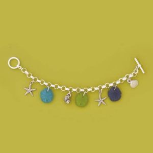 Sanndollar Seaglass Multi Charm Bracelet