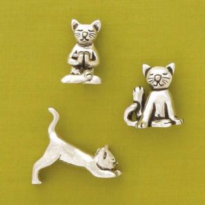 3 pc. Yoga Cat Miniatures w/pouch