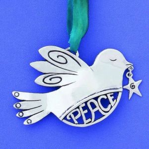 Peace w/star Bird in Flight  Ornament