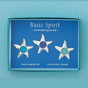 3 Seastars Seaglass Med. Magnet Set (BOXED)