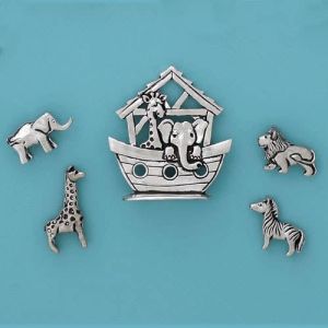 5 pc. Noah's Ark Miniature Set w/ Pouch