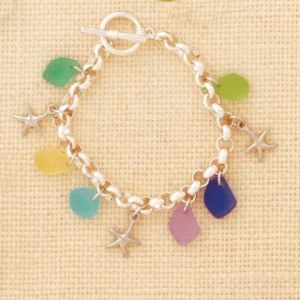 Sm. Seastar & Seaglass multi charm Bracelet