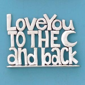 Love To Moon Large Standing Word Plaque (BOXED)