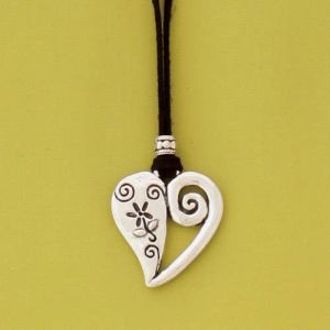 Open Heart Suede Cord Necklace