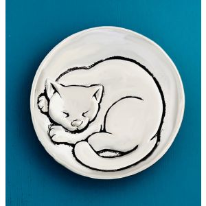 Sleepy Cat Lg Charm Bowl
