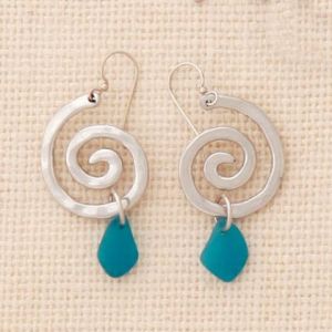 Spiral w/ Turq. Drop Earrings