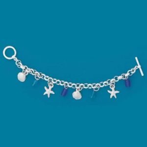 Shells & Starfish Multi Charm Bracelet w/beads
