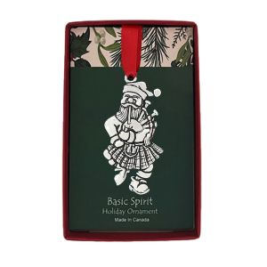 Santa w/Bagpipes Holiday Ornament (BOXED)