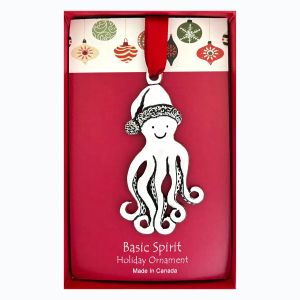Octopus w/hat Holiday Ornament  (BOXED)