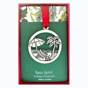 Beach w/umbrella Holiday Ornament   (BOXED)