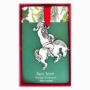 Cowboy Santa Holiday Ornament  (BOXED)