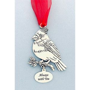 Cardinal w/Always With You Charm Car Ornament
