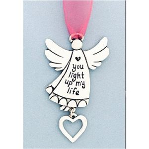 Light Up My Life Angel w/ Open Heart Car Ornament
