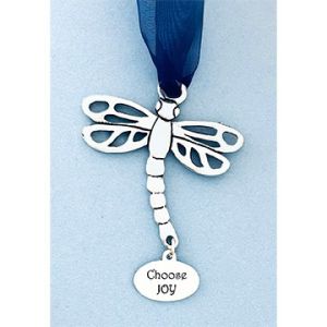 Dragonfly Choose Joy Car Ornament