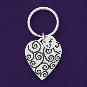 Heart Swirls Keychain