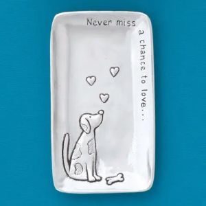 Hearts & Dog Small Tray (BOXED)